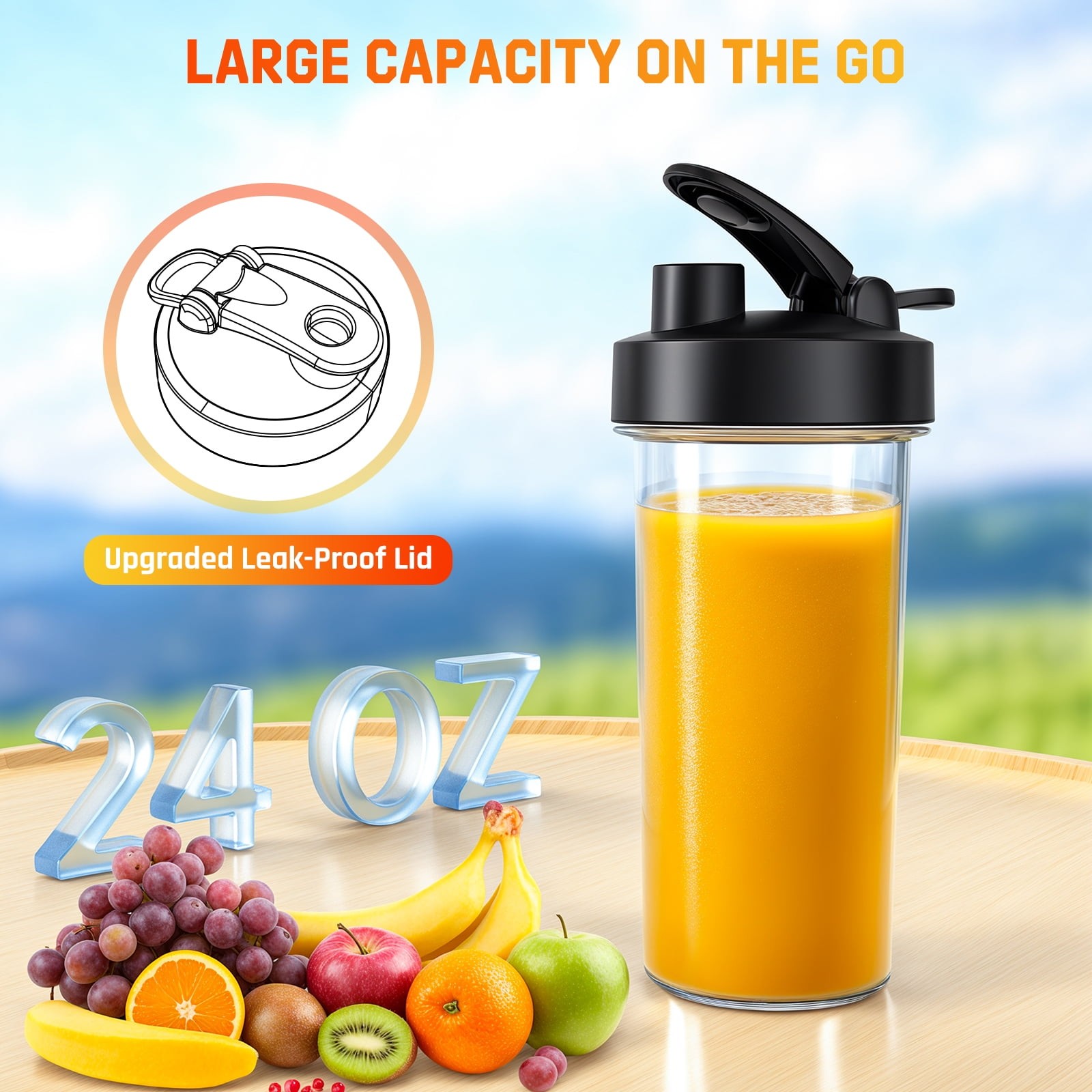 VAVSEA BL-607P 3-in-1 Blender, 1000W 7 Pices Smoothie Blender for Kitchen, 54 oz