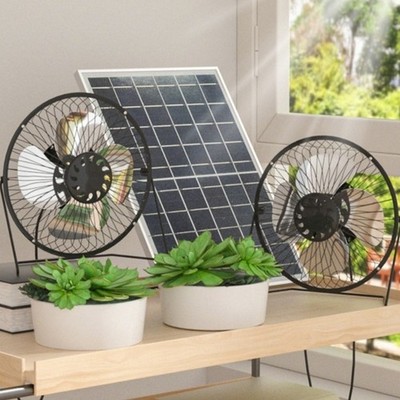 Solar Powered USB Solar fan for Outdoor Plants Pets Ventilation Cooling with