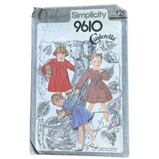 Simplicity 9610 Cinderella Girl's Children's Dress Sewing Pattern