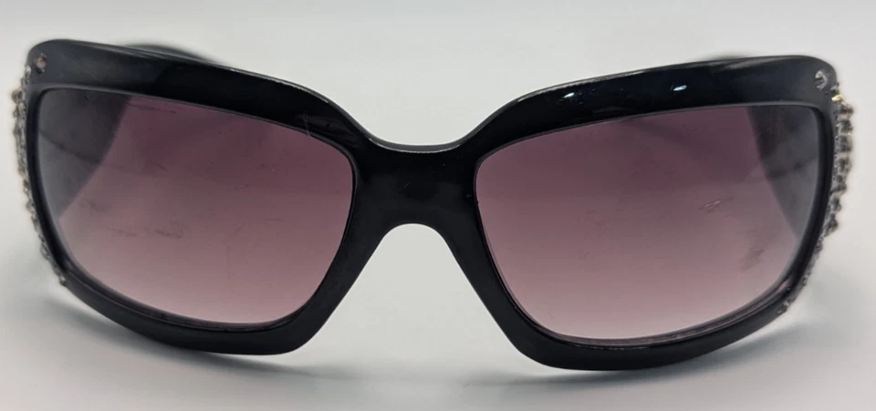 Gafas de sol Montana West SGS-001 negras con estrás occidentales lentes púrpuras de gran tamaño Foto 2 de 4