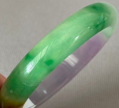 61 mm natürliche grüne Jadeit Jade Armbänder Burma Smaragd Jade Armband Armreif