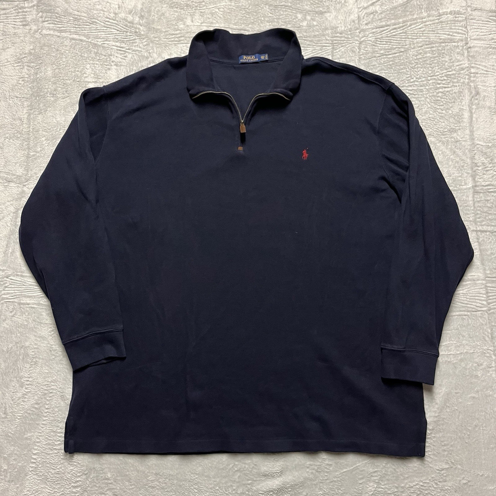 Polo Ralph Lauren maglione uomo 4XLT blu 1 4 zip pullover felpa cotone pony