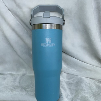 #ad Stanley 30 oz tumbler flip straw stainless steel blue $14.98