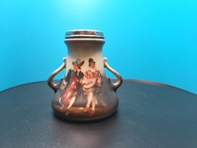 Antique Royal Bayreuth Bavaria Mini Vase Sterling Rim Hand Painted 1900s