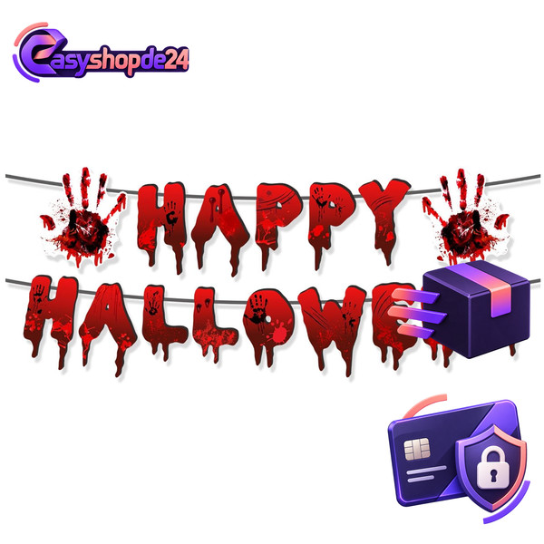 Girlande Halloween Banner Blutige HäNde Deko Rot FüR Geburtstag Party-image