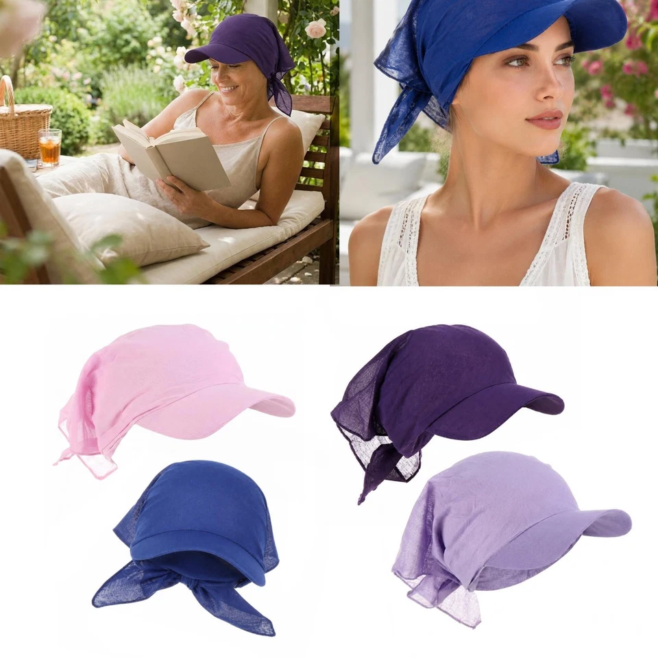 Chapeau Turban Style Bandana pour Femme avec Visière, Protection Solaire, - Photo 1/1