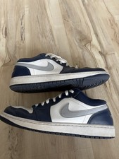 Air Jordan 1 Low Midnight Navy White Wolf Grey Size 12