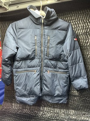 Tommy Hilfiger Men's  Blue Puffer Jacket with Hood Size L Winter Coat
