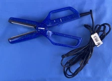 Conair Ceramic Flat Iron Hair Straightener Styling Tool Blue Travel Size Scissor