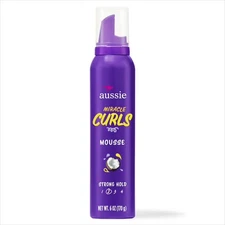 Aussie Miracle Curls hair Styling Mousse for Curly Hair, 6 fl. oz