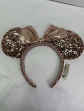 Disney Parks Ears ROSE GOLD Minnie Mouse Sequin Bow  Ears Headband