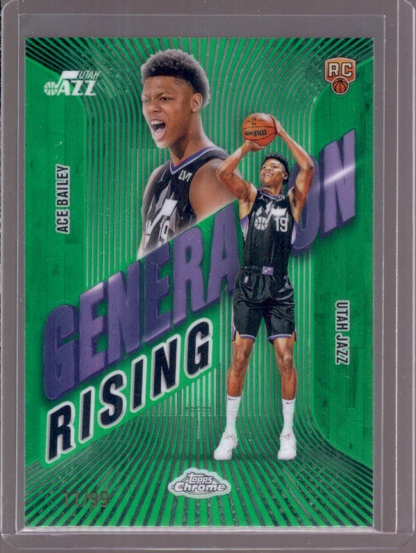 ACE BAILEY 2025-26 Topps Chrome Generation Rising Green Refractor Rookie RC #/99