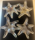 Vintage MCM Murano Style Art Glass Starfish Dish/Ashtray Set of 4 Handblown