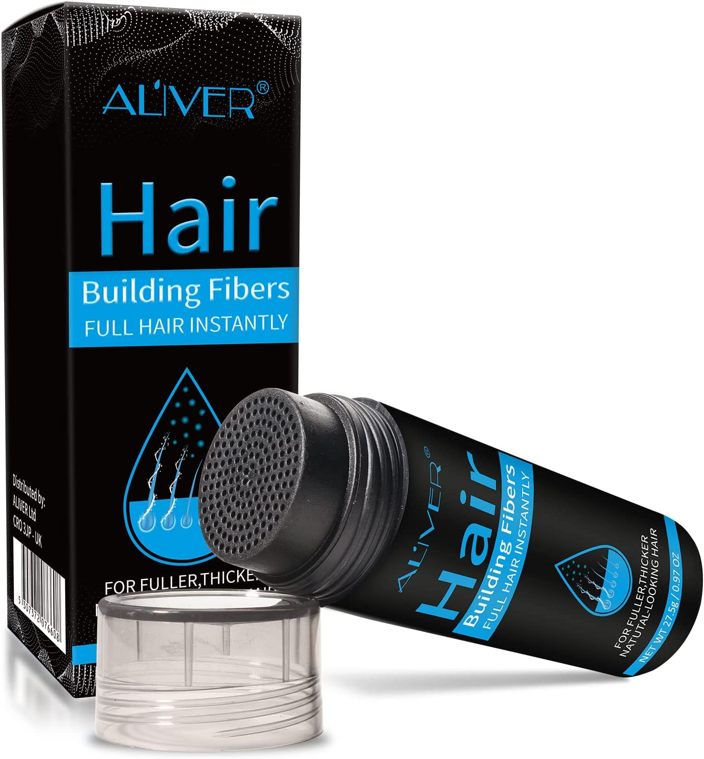 Polvere Volumizzante per Capelli Castano Scuro, Cheratina 27.5G Fibre Spray per 