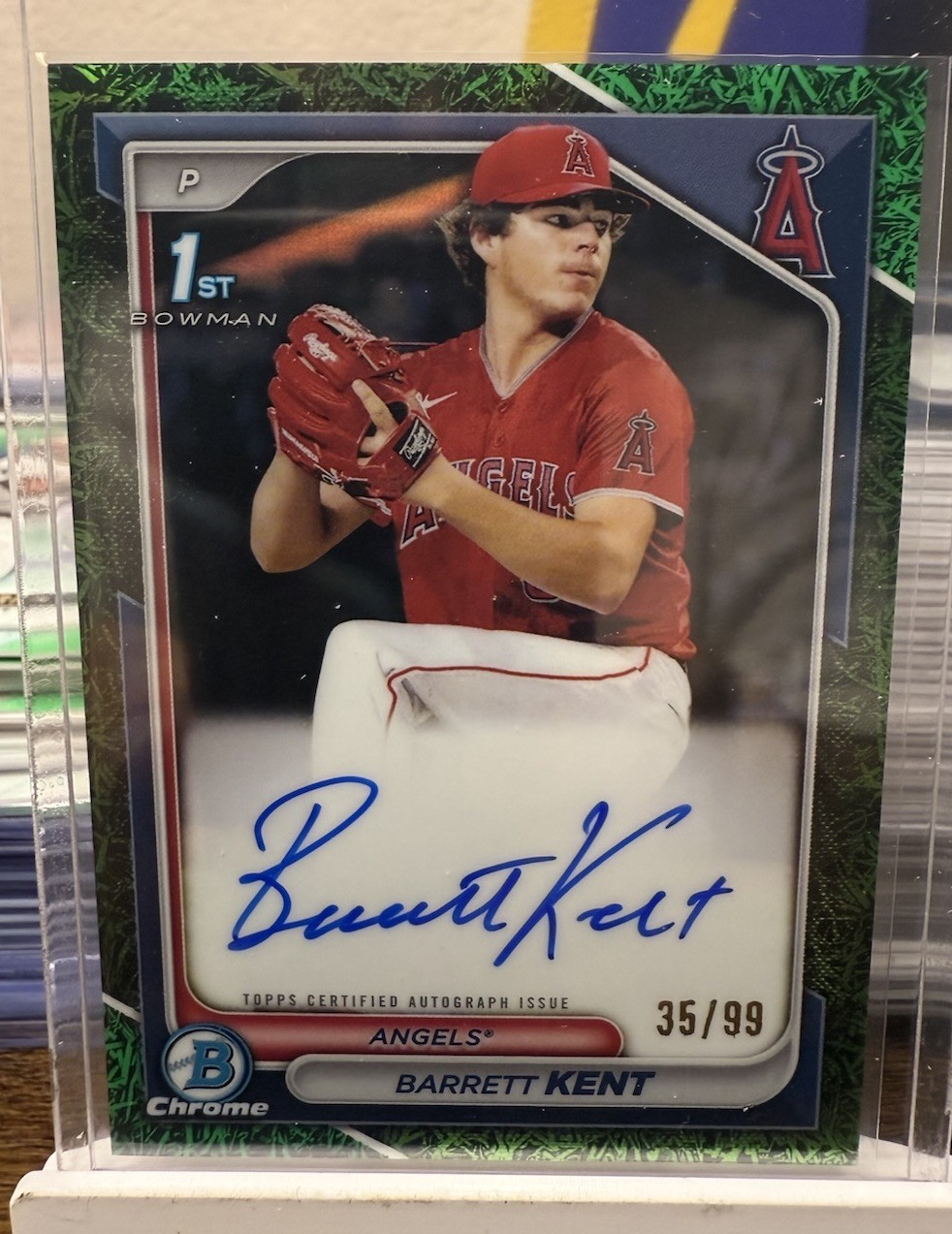 2024 Bowman Chrome Prospect Autographs Barrett Kent #CPA-BK Green grass auto /99