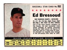 1961 Post Cereal Card - Ed Bressoud (#152)  San Francisco Giants
