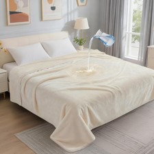 Waterproof Blanket for Queen Bed, Couch Cover 80" x 90", Beige