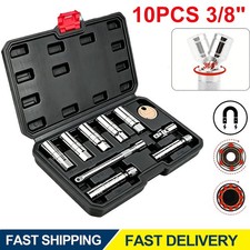 10pcs 38drive Magnetic Spark Plug Socket Set 6pt12pt Extension Bar Cr-v Steel 10pcs 38drive Magnetic Spark Plug Socket Set 6pt12pt Extension Bar Cr-v Steel