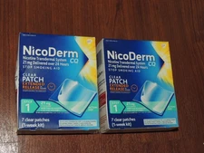 Lot of 2 Boxes- Nicoderm CQ Step 1 Stop Smoking Nicotine Patches 21 Mg - 01/2028