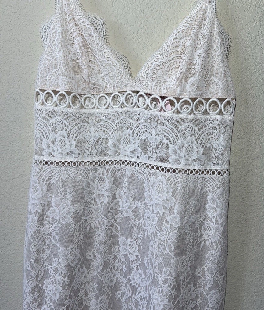 UNDERCOVER Abito Victoria Secret's Dream Angels floreale pizzo e anello slip taglia media M bianco