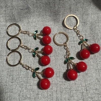 Cute Metal Keychain Featuring a Red Cherry Design, Perfect for Bags. price 12PZS