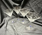 Mikasa Cheers 4-Piece Clear Decorated Martini Glass Set, 10 oz Contemporary — photo 3