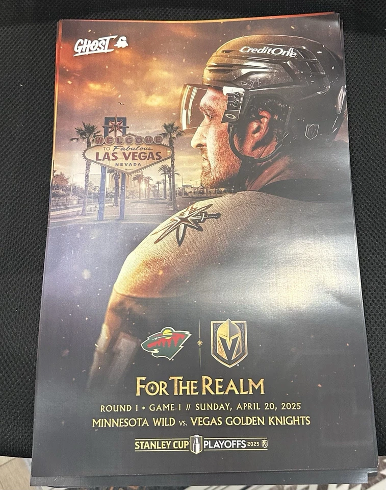 Pósters Vegas Golden Knights vs Minn Wild -2025 playoffs ronda 1 juegos 1, 2 y 5 Foto 2 de 4