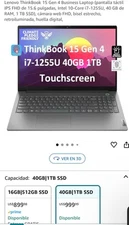 Lenovo ThinkBook 15 Gen 4 Business Laptop (pantalla táctil IPS FHD de 15.