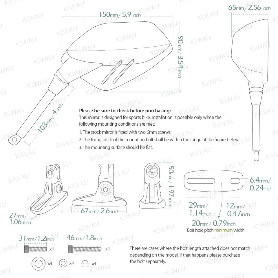 Espejos retrovisores moto ajustables estilo FIN plateados con base negra se adapta a sportbike ε Foto 2 de 4