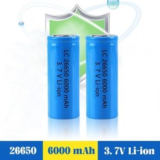 26650 Battery 3.7V Li-ion Rechargeable Cell Charger For Flashlight Lot