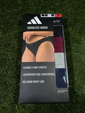 adidas Women's Seamless Bikini Underwear Multicolor, 4 Pack, Size Medium