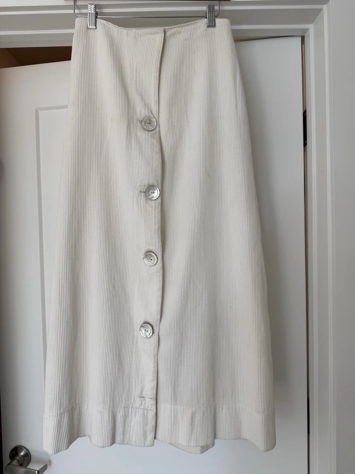 Antigua falda eduardiana vintage de piqué de 1900 con botones de madreperla Foto 3 de 4