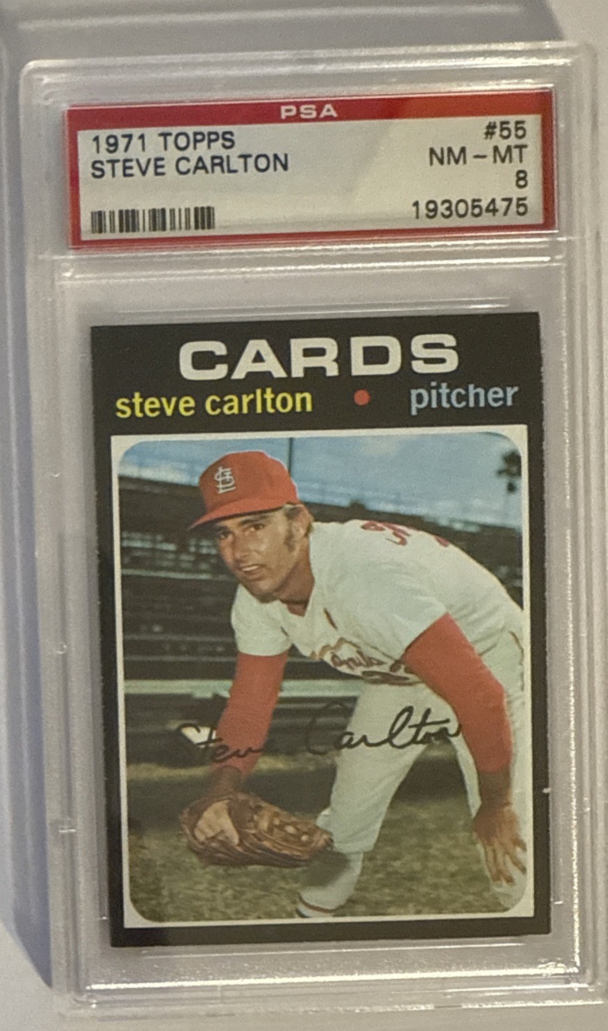 1971 Topps #55 / Steve Carlton / PSA 8 NM-MINT