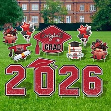 Large 11 PCS Graduation Yard Signs, Class of 2026 Congrats Grad Outdoor Lawn ...