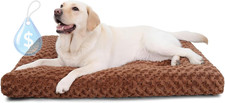 Washable Dog Bed Medium Size Dog Crate Bed Pet Mat 35"X23" Brown