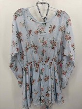 Pre-Owned LoveShackFancy Blue Size Medium Floral Shift Short Long Sleeve Dress