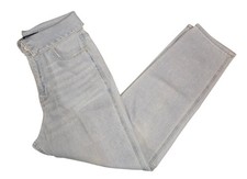 Hollister Ultra High Rise Mom Jeans Light Wash Sz 3R W26 L27 Foldover waistband