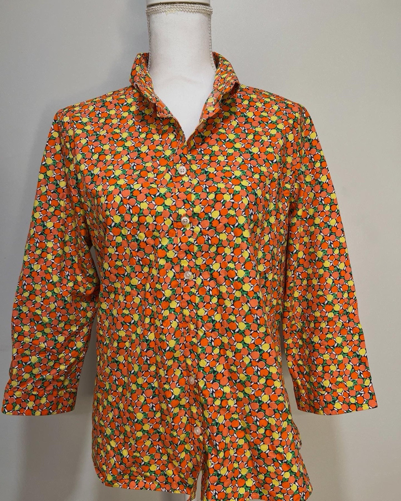 ‘Lands’ End’ Oranges And Lemons Patterned Vibrant… - image 2
