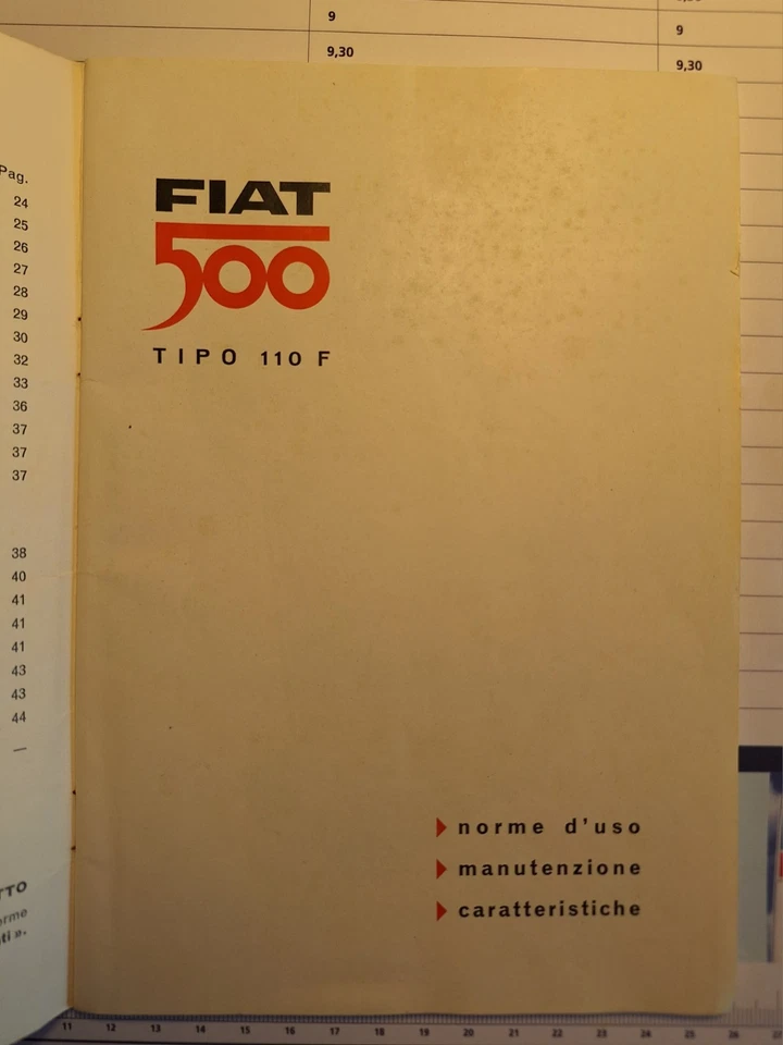 Libretto Uso e Manutenzione FIAT 500 tipo 110 F 1965 - Come  Nuovo - Immagine 3 di 4