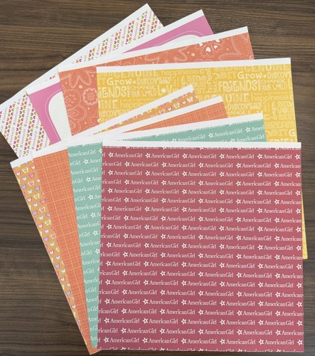 Vintage American Girl Doll 2009 Craft Paper Scrapbook Paper 12x12 Lot of 8