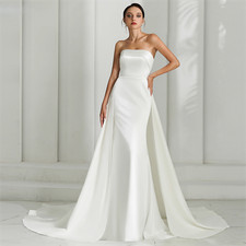Customized Mermaid Wedding Dresses Classic Strapless Bridal Gowns With Train