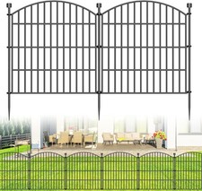 10 Panels No Dig Decorative Garden Fence Animal Barrier - 24 in H x 20 ft L 