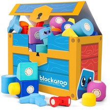 Magnetic Foam Bath Building Blocks 50 Piece Trunk Set Preschool Toys 3-5 Bathtub