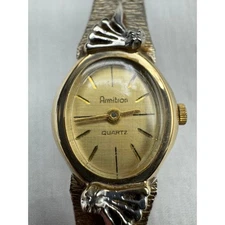 Women's Armitron Vintage Quartz Watch Gold Tone Adjustable Strap 1980s