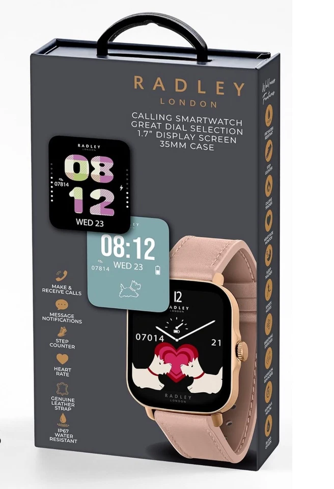 RADLEY S20 Teia de Aranha Rosa (Como Couro) Correia de Silicone Tela OLED de 1,7”   - Imagem 4 de 4