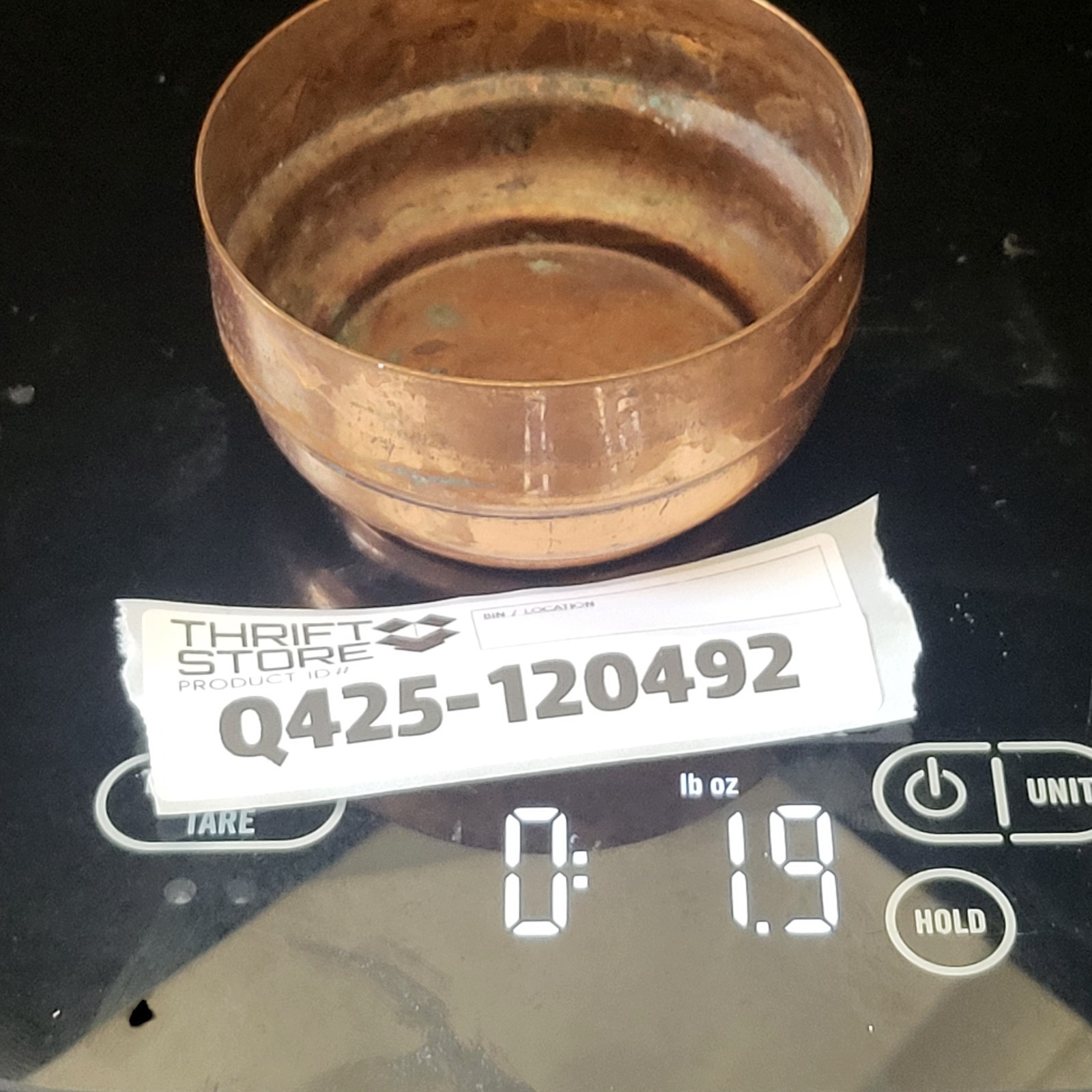 Vintage Candle Holder Base Copper Cup