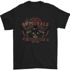 Rebel Wings Motorcycle Camiseta Hombre 100% Algodón Cuello Redondo