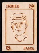 RED FABER -Rare GYPSY OAK Wooden BASEBALL Trading Card- FAN CRAZE ART SERIES
