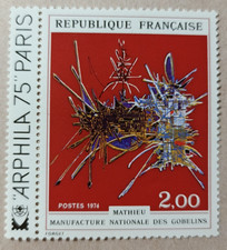 6B-Timbre France YT  1813 neuf ** année 1974 "manufacture des gobelins"