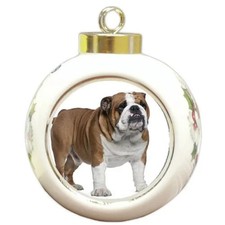 English Bulldog Christmas Holiday Ornament